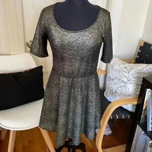 Gianni Bini Gold fleck fit and flair dress medium